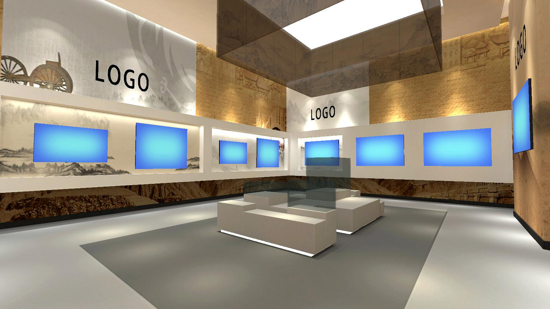 博物館展廳模板